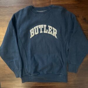 Steve & Barry’s Men’s Vintage Butler University Navy Blue Crewneck Sweatshirt‎ S